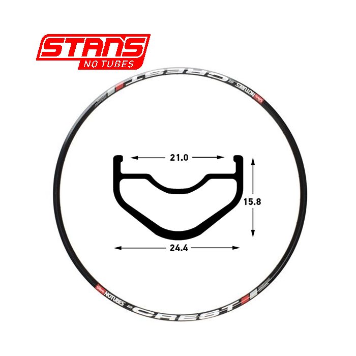 Stans notubes fælg crest mk3 27.5 650b 28h sort snt