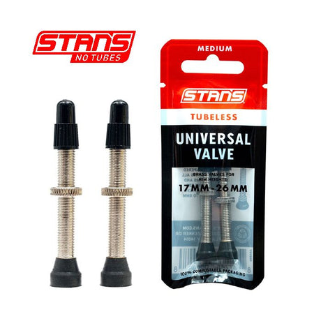 Stans notubes universal slangeløse ventiler medium 17-26mm (sæt 2 stk) as0290