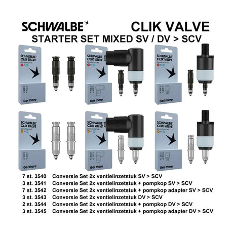 Schwalbe benelux b.v. Schwalbe ventil ombygningssæt Clik SV-SCV DV-SCV 25 stk