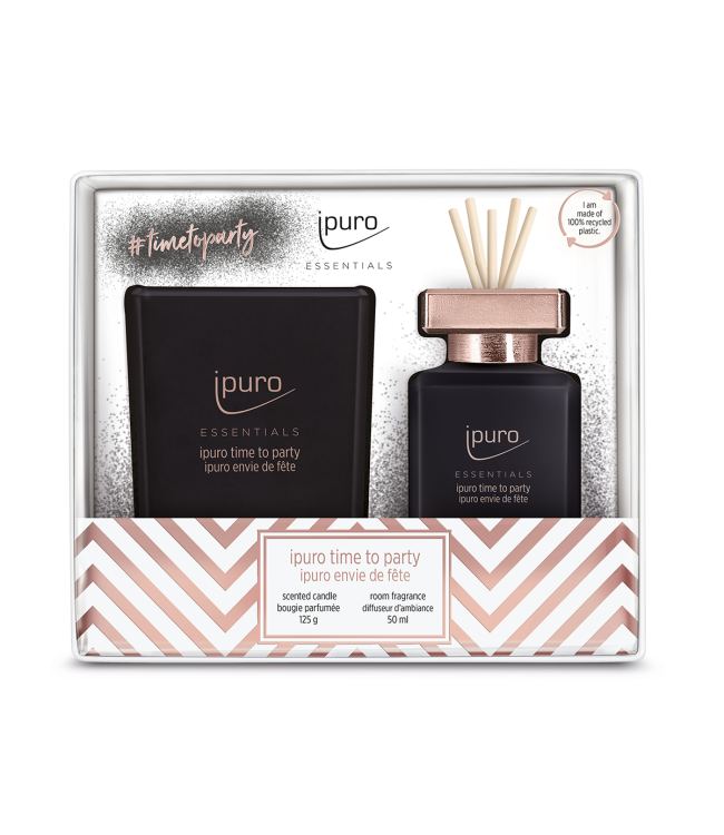 Ipuro duftspreder tid til fest 50ml + duftlys 125gr.