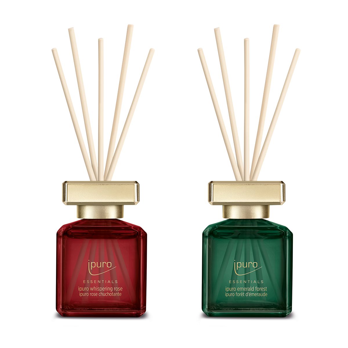 Ipuro duft diffuser sæt hviskende rose smaragd skov 2x50ml