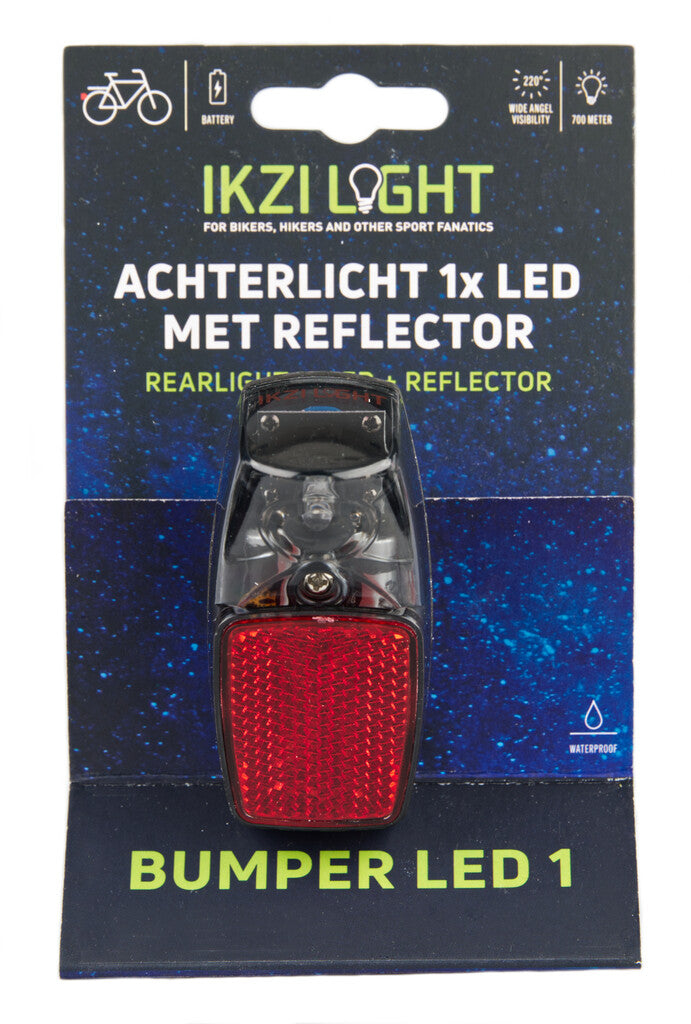 Ikzilight baglys reflektor 1xlet rød på kortet
