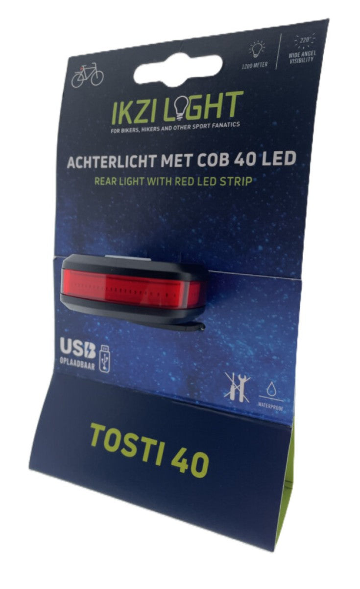 Buzaglo ikzilight baglygte sandwich 40 cob LED, USB genopladelig