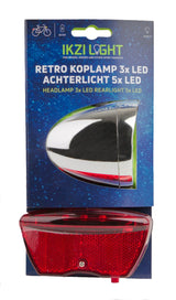 Belysningssæt Retro LED -batteri sølvrødt
