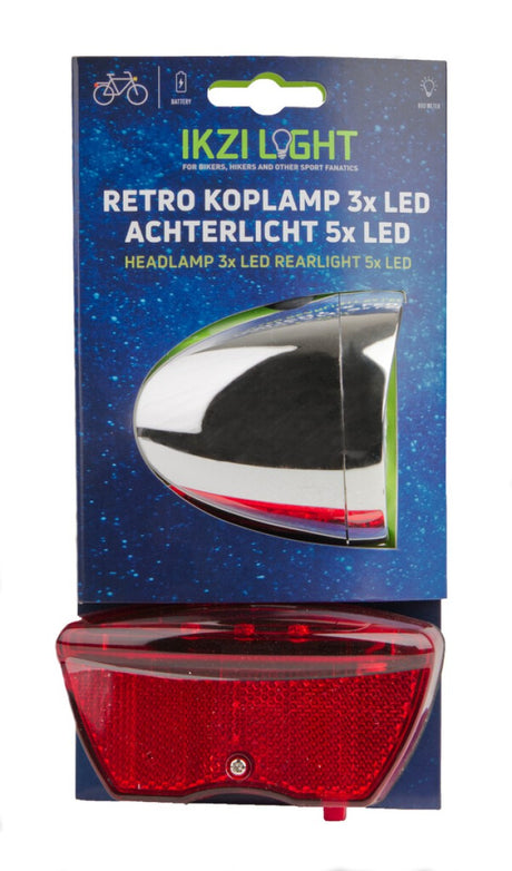 Belysningssæt Retro LED -batteri sølvrødt