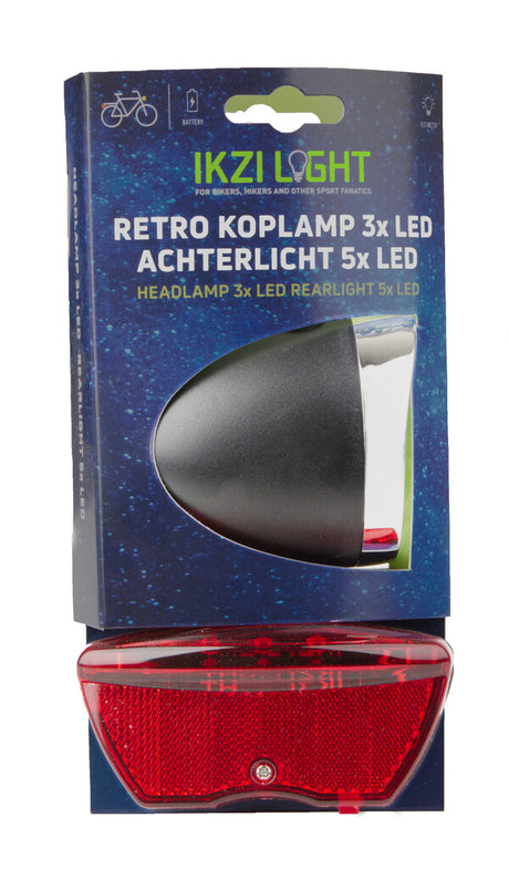 Belysningssæt retro batteri ledet sort
