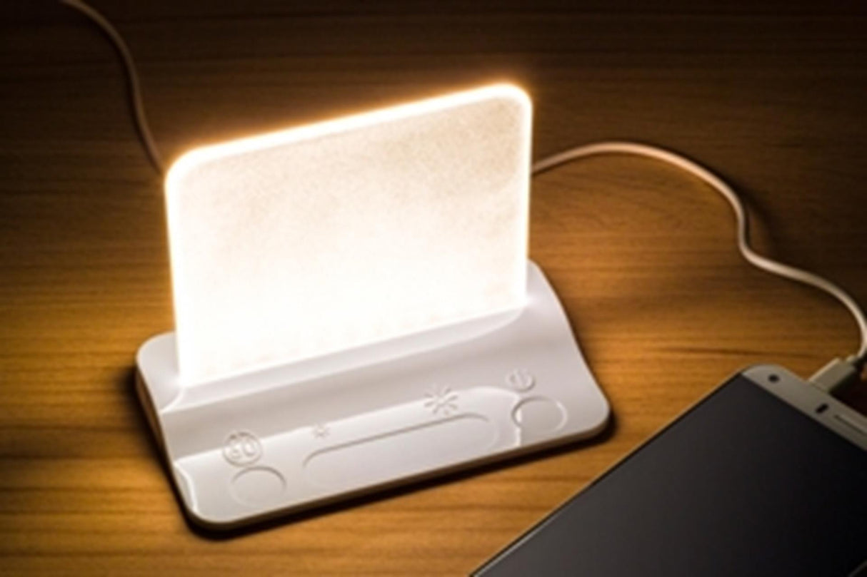 Cosydecor integreret LED USB bordlampe hvid dæmpbar + ladefunktion til telefon