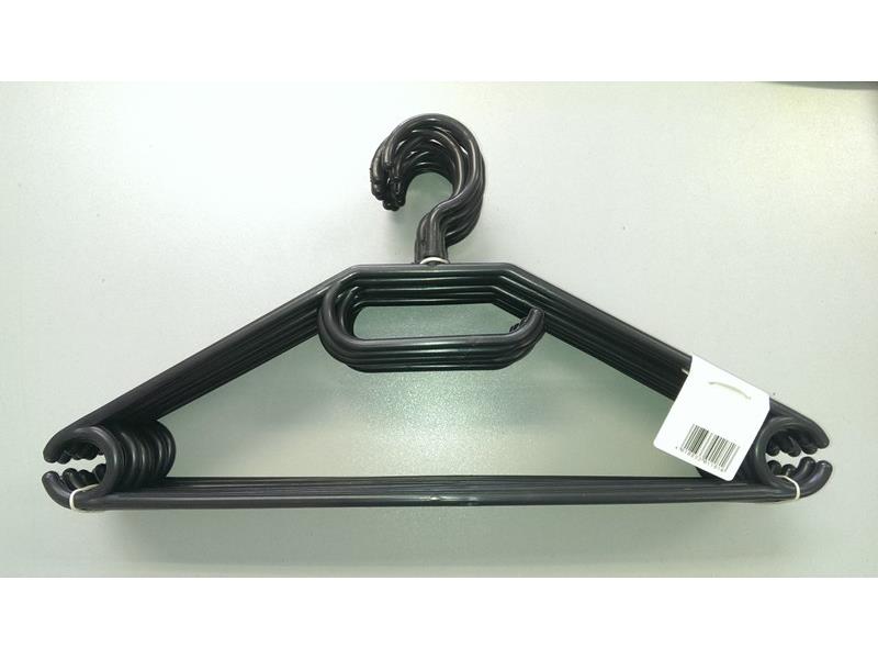 Tøjbøjler plast 41cm sort 10 stk