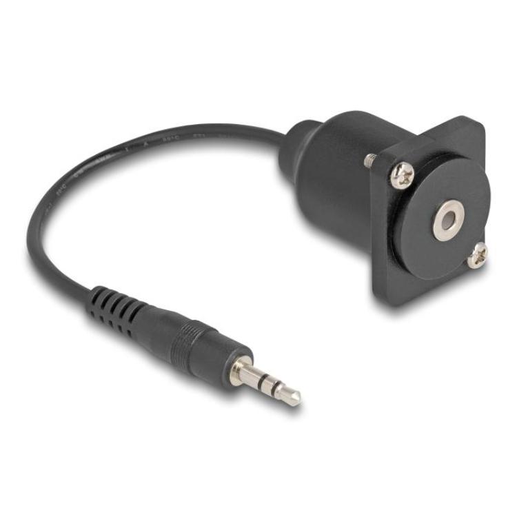 Delock 3,5 mm jackstik til 3,5 mm jackstik, d-type, 20 cm