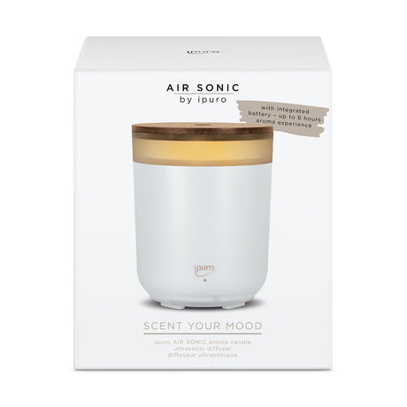 Ipuro air sonic aroma stearinlys hvid