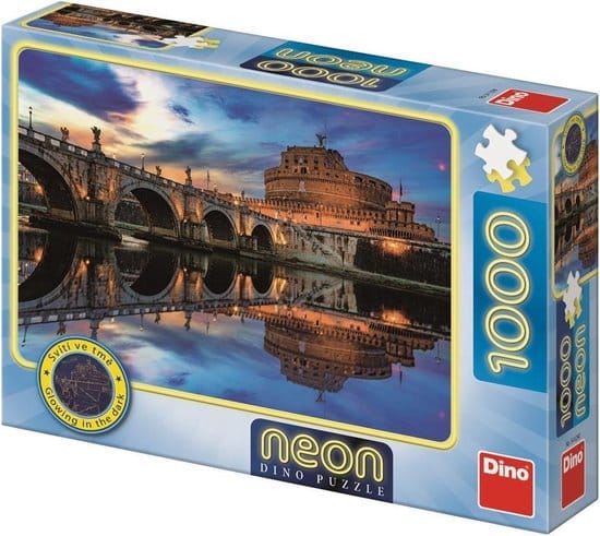 Dinotoys dino puslespil - glød i mørket engle slot rom - 1000 brikker