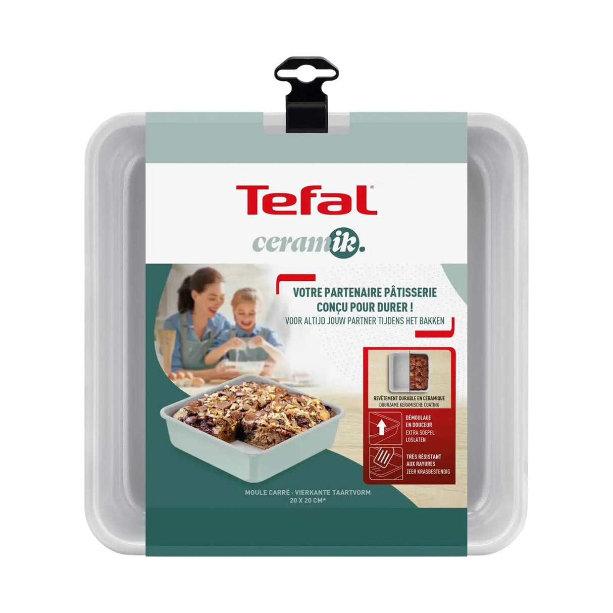 Tefal keramisk firkantet kageform 20 cm