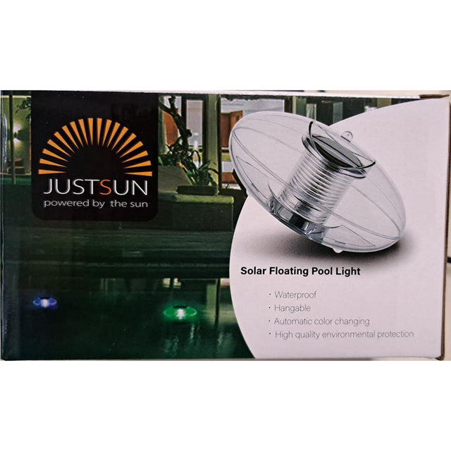 Justsun solar float oval med lys 8x15x8cm