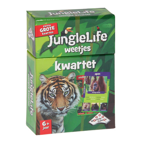 Identitetsspil junglelife fakta kvartet - kortspil - fuld af sjove fakta om junglens dyr