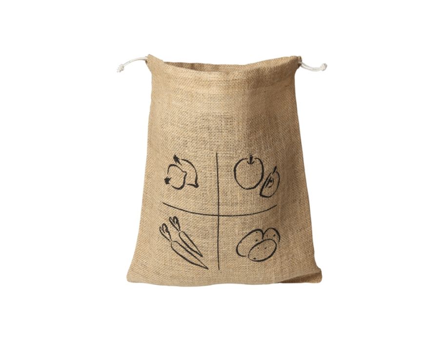 Ah! tabel! grøntsags-frugt opbevaringspose jute - medium