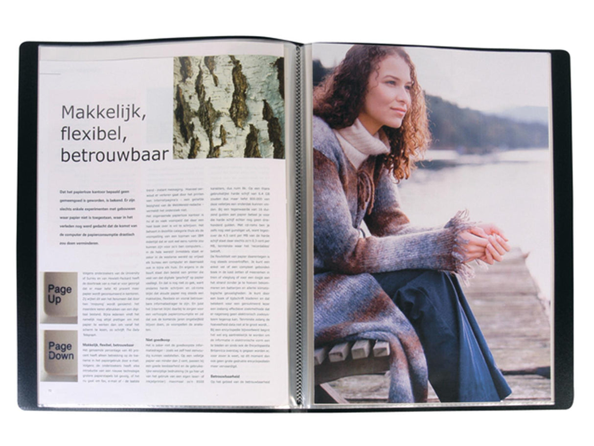 Kangaro show album - a4 - pp - 20 indsatslommer - sort - med indsats