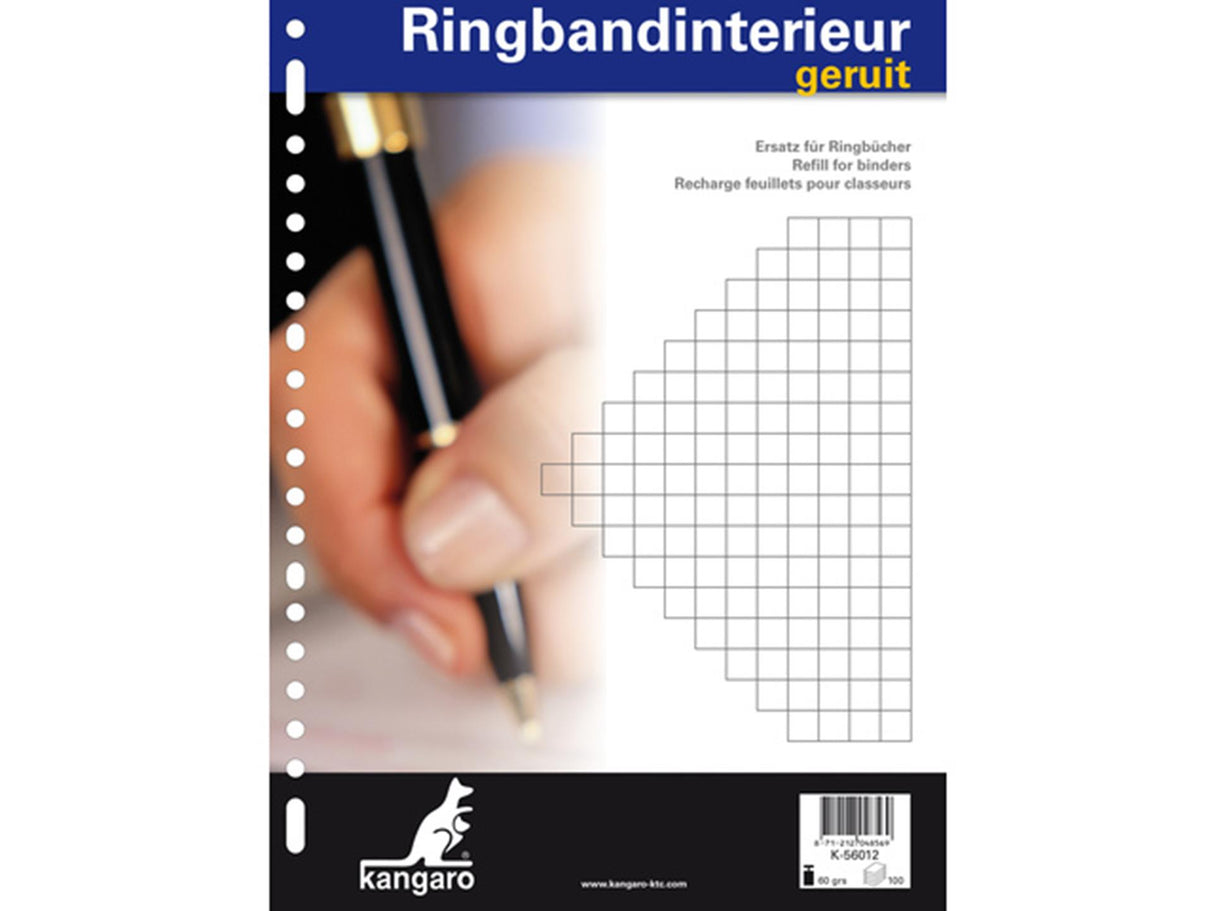 Kangaro ringbind interiør - a4 - diamant 10mm - 60 gram - 23 huller