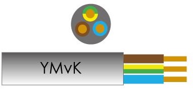 Kabel ymvk 3x2,5qmm dca rulle 50m - 1243107