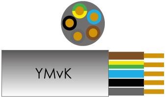 Kabel ymvk 5x2,5qmm dca rulle 50m - 1243109
