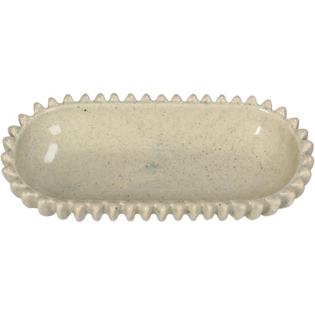 Kersten schaal keramiek beige 26.5x12.5x4.5cm