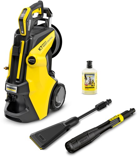 Kärcher k 7 premium smart control flex eco!booster højtryksrenser - slangetromle - 180 bar - 600 l h - 60 m² h - velegnet til bl.a. bil - terrasse - autocampere - campingvogne - cykler - motorcykler - havemøbler og arealer omkring huset