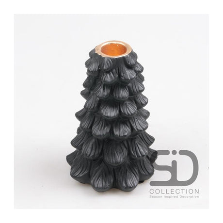 Season inspired decoration kaarsenstandaard 10x10x15 zwart