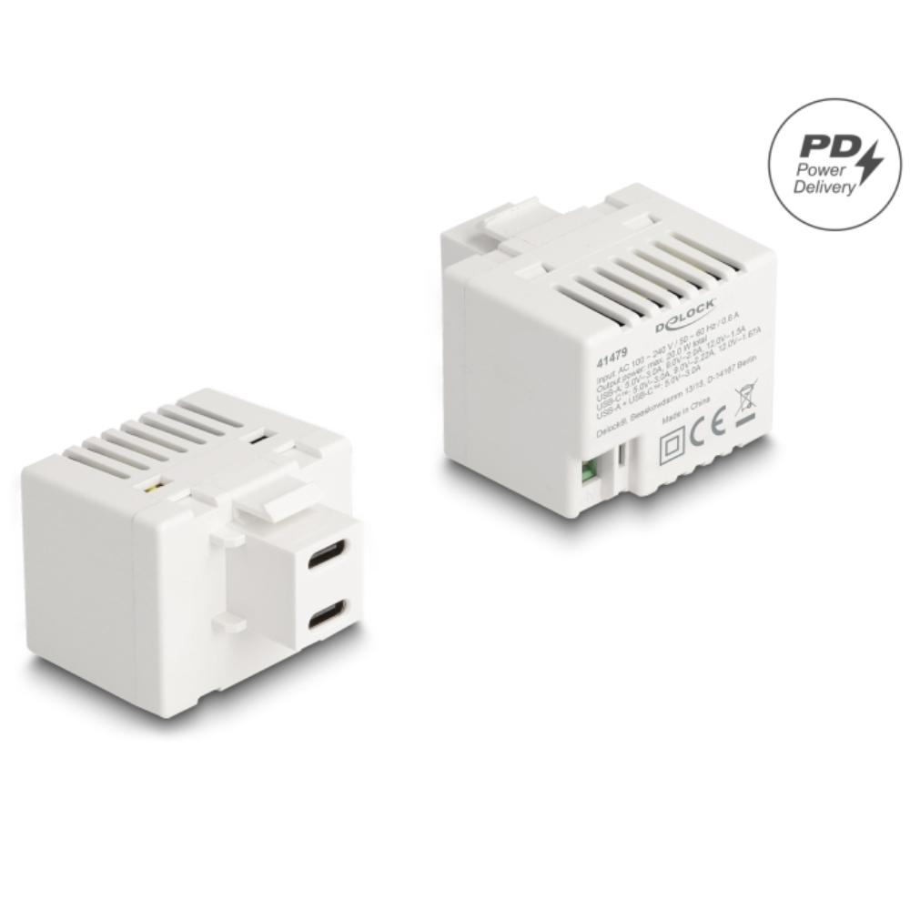USB-C til 2-benet forbindelsesblok keystone