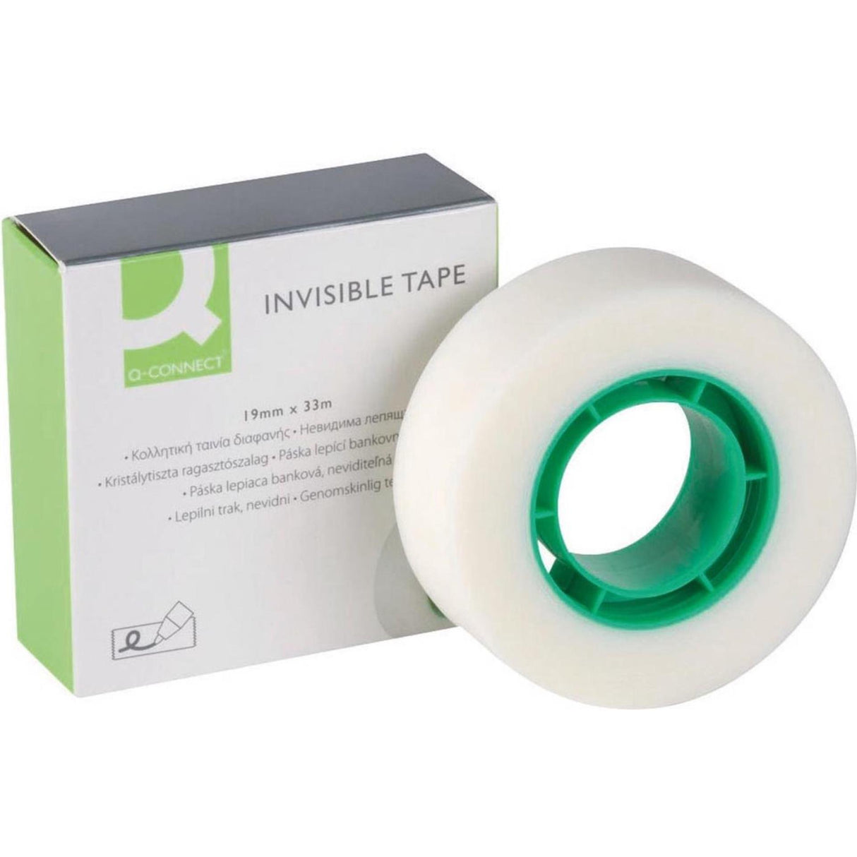 Q-connect klæbende tape usynlig 19mmx33m