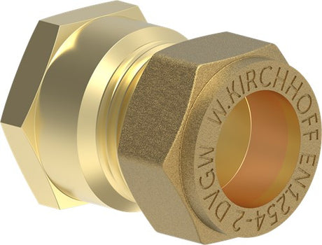 Kirchhoff messing overgangsstuk, blank, 18 mm x 1 2 it, klemkoppeling voor koperen buis - 989456317