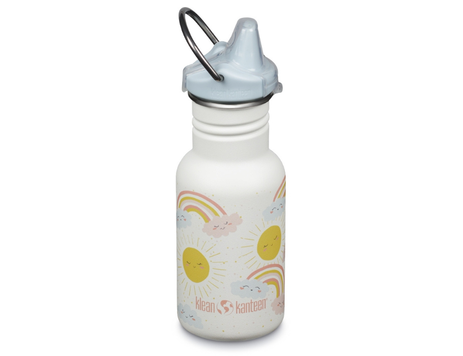 Klean kanteen børne drikkedunk med sippy låg - regnbuer - 355ml