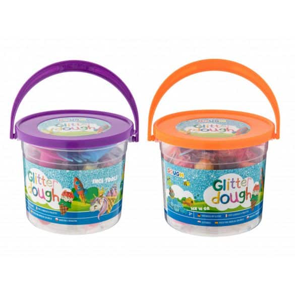 Grafix Glitter Clay i spand, 16x16 gram + tilbehør