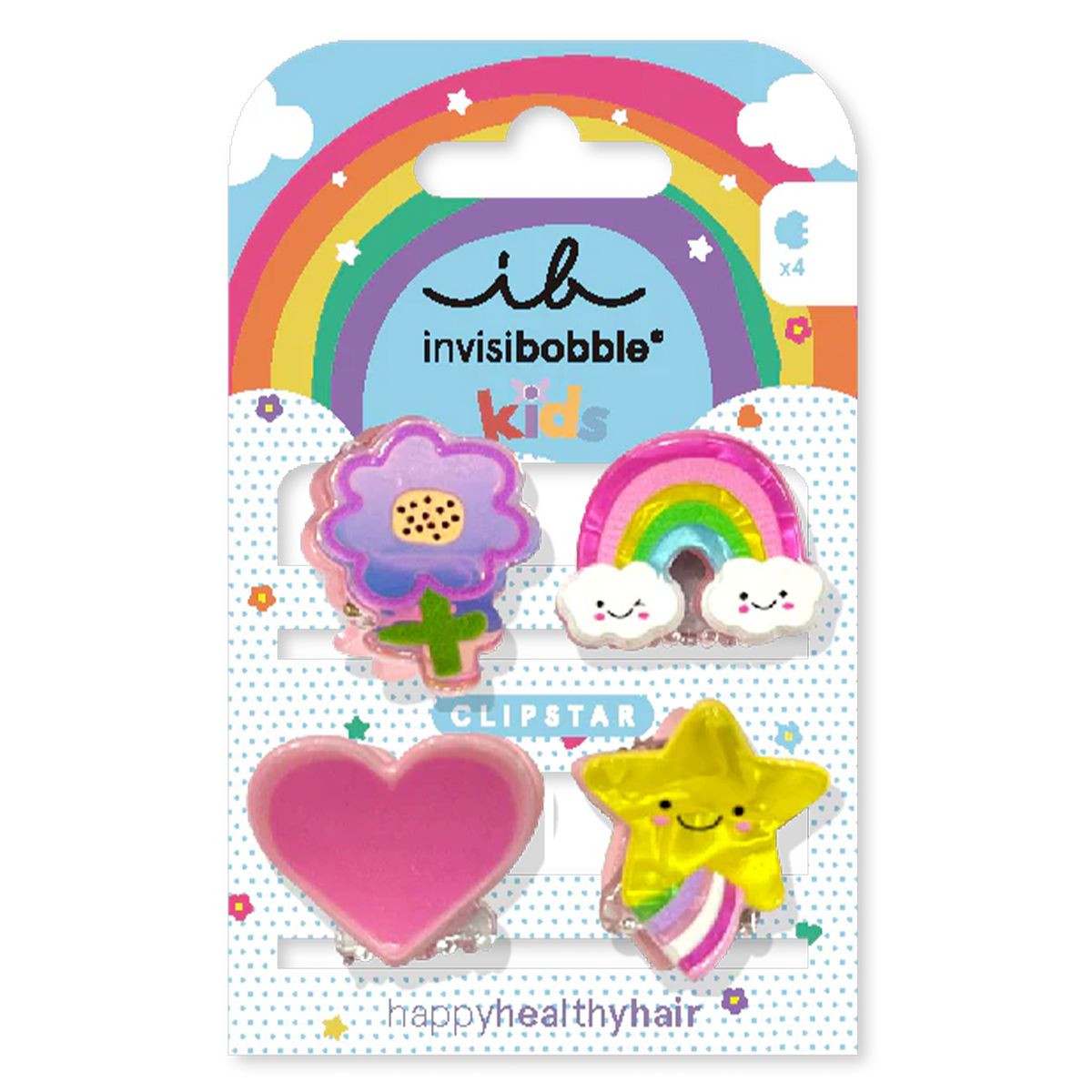 Invisibobble clipstar kids happy world 4 stk.