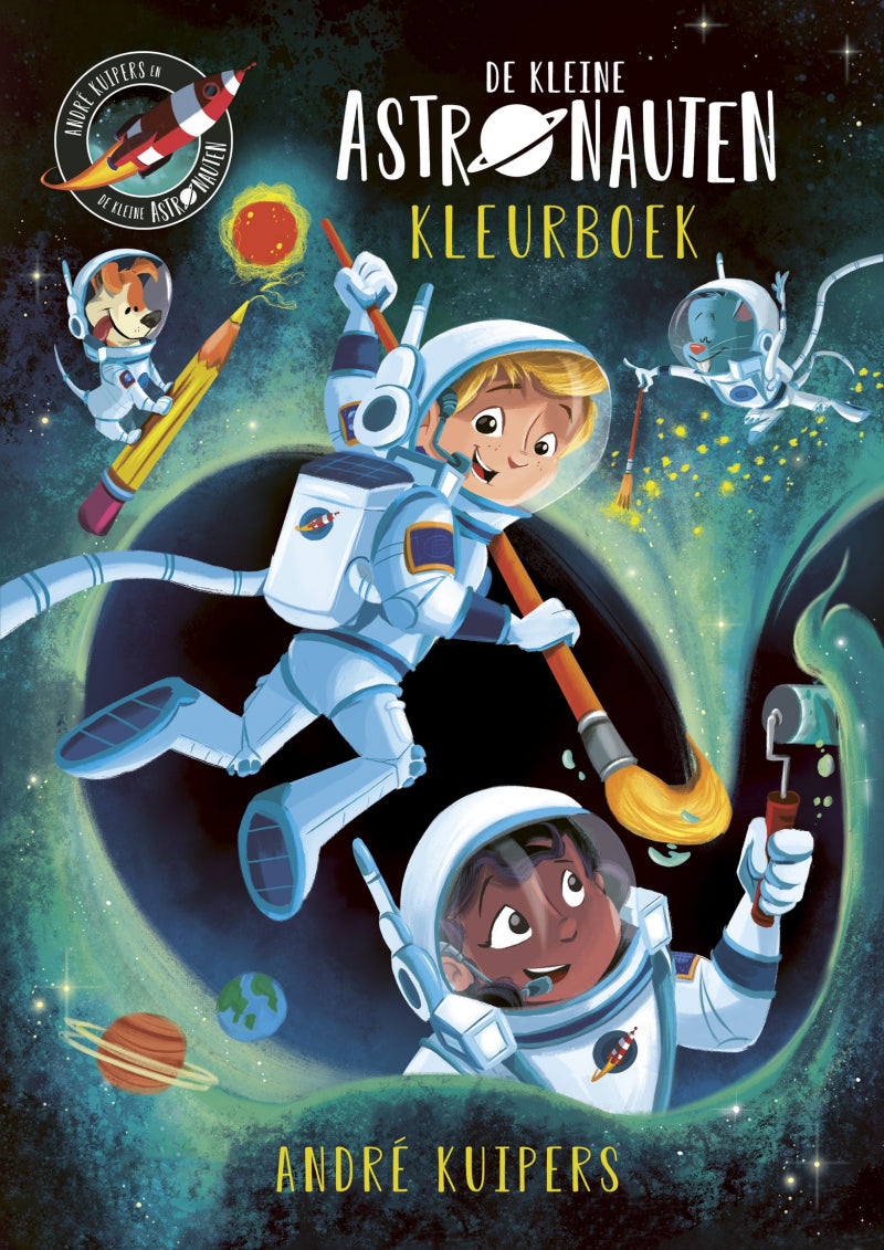 Hvid løve malebog - de små astronauter
