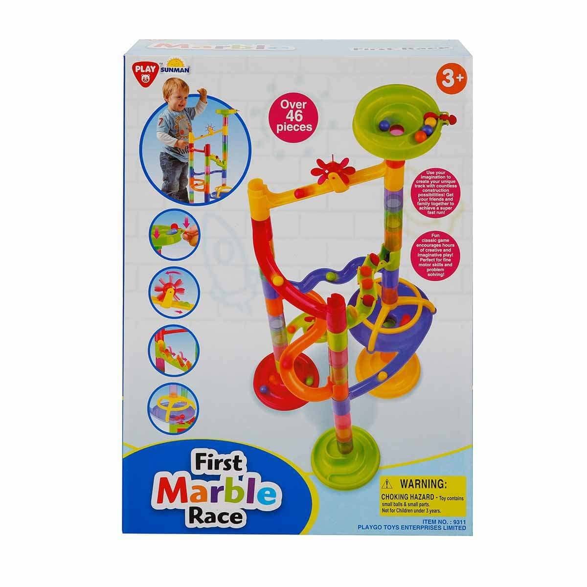 Playgo - luksus marmorbane, +46 stk inkl. kugler