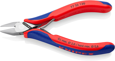 Knipex elektronica-zijsnijtang | 130 mm lengte | doorgestoken scharnier | meer-componentengrepen - 77 32 130