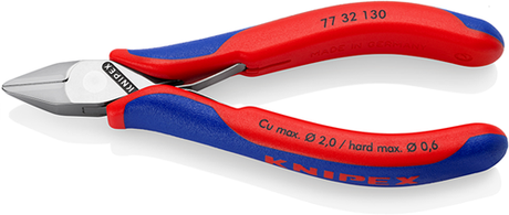 Knipex elektronica-zijsnijtang | 130 mm lengte | doorgestoken scharnier | meer-componentengrepen - 77 32 130