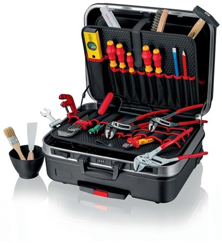 Knipex værktøjssortiment | 31 dele | i etui med hård skal | til sanitetsinstallatører | 1 stk - 00 21 06 hk s - 00 21 06 hk s
