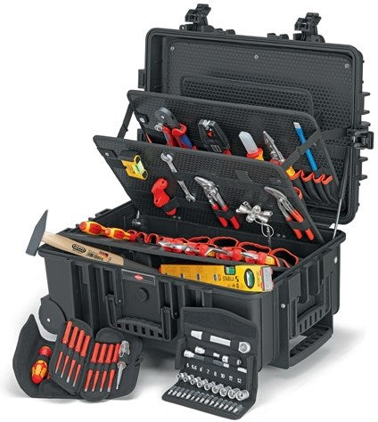 Knipex værktøjskasse | 63 dele | kuffert lavet af slagfast polypropylen | for elektrikere | 1 stk - 00 21 37