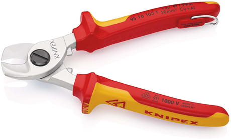 Knipex kabelskærere isoleret | multi-komponent kabinetter | VDE godkendt | integreret åbningsfjeder - 95 16 165 t bk