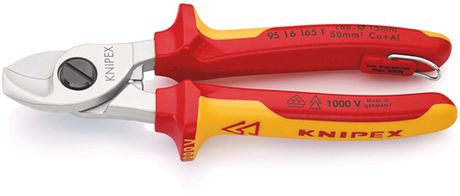 Knipex kabelskærere isoleret | multi-komponent kabinetter | VDE godkendt | integreret åbningsfjeder - 95 16 165 t bk