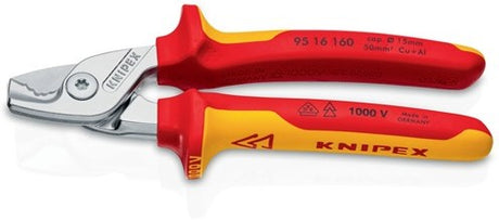 Knipex kabelskærere | længde 160 mm | hoved forkromet vde | multi-komponent jakker form 1 | 1 stk - 95 16 160