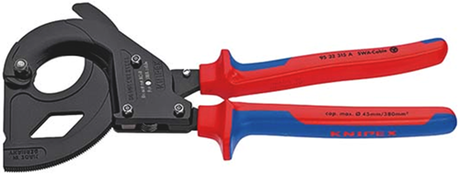 Knipex kabelskærere (skraldeprincip) | til stålpansrede kabler (swa-kabler) | multi-komponent håndtag - 95 32 315 a
