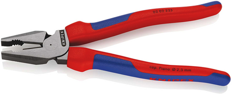 Knipex kraftkombitænger | multi-komponent håndtag | sort atramenteret | længde 225 mm | selvbetjeningskortblister - 02 02 225 sb