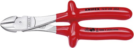 Knipex el-sideskæretang forkromet nedsænkningsisolering, VDE-testet 200 mm - 7407200