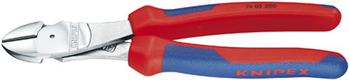 Knipex power side tænger forkromet med multi-komponent håndtag 180 mm - 7405180