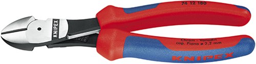 Knipex power side skæretang sort atramenteret med multi-komponent håndtag 180 mm - 7412180