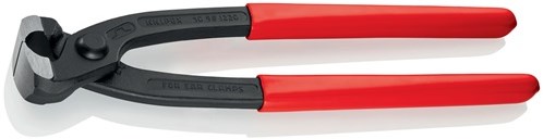Knipex øreklemmetang | total længde 220 mm | hoved sort fosfateret | plastbelægning | 1 stk - 10 98 i220 10 98 i220
