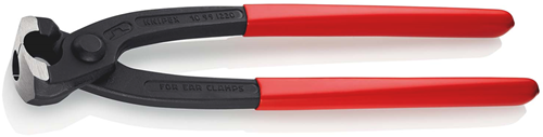 Knipex øreklemmetang | 220mm længde | plastbelagt | sort atramenteret - 10 99 i220 sb