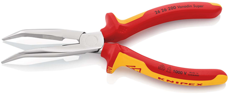 Knipex platspitse tang met zijsnijder (telefoontang) | 200 mm lengte | geïsoleerd | meer-componentengrepen - 26 26 200 sb