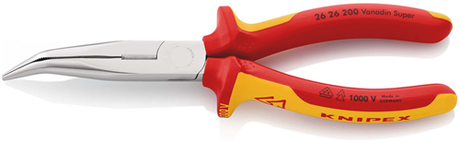 Knipex platspitse tang met zijsnijder (telefoontang) | 200 mm lengte | geïsoleerd | meer-componentengrepen - 26 26 200 sb
